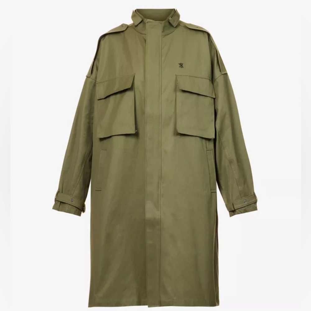 Daily Paper Penata Embroidered Cotton Trench Coat NWT